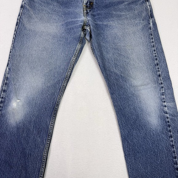 Levi's 505 Regular Fit Mens Jeans 30x29 Blue Denim Medium Wash Straight Leg - Picture 3 of 8